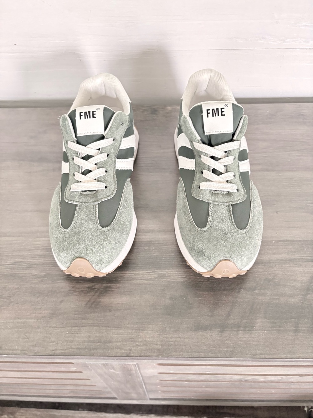 FME Olive Green Suede Sports Sneakers